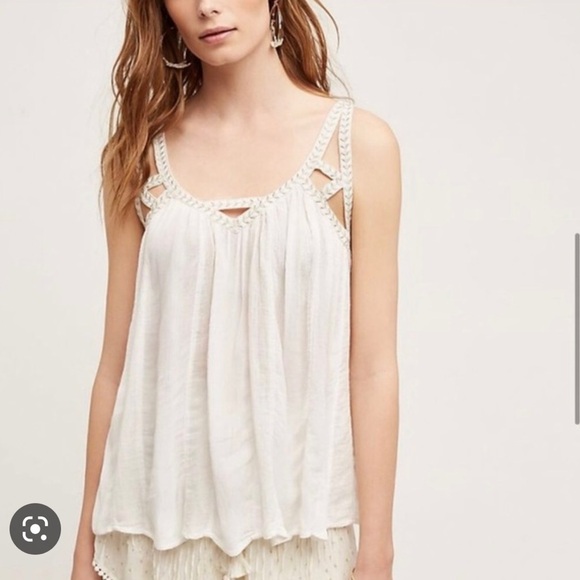 Anthropologie Tops - Anthropologie - Vanessa Virginia, cutwork gauze tank